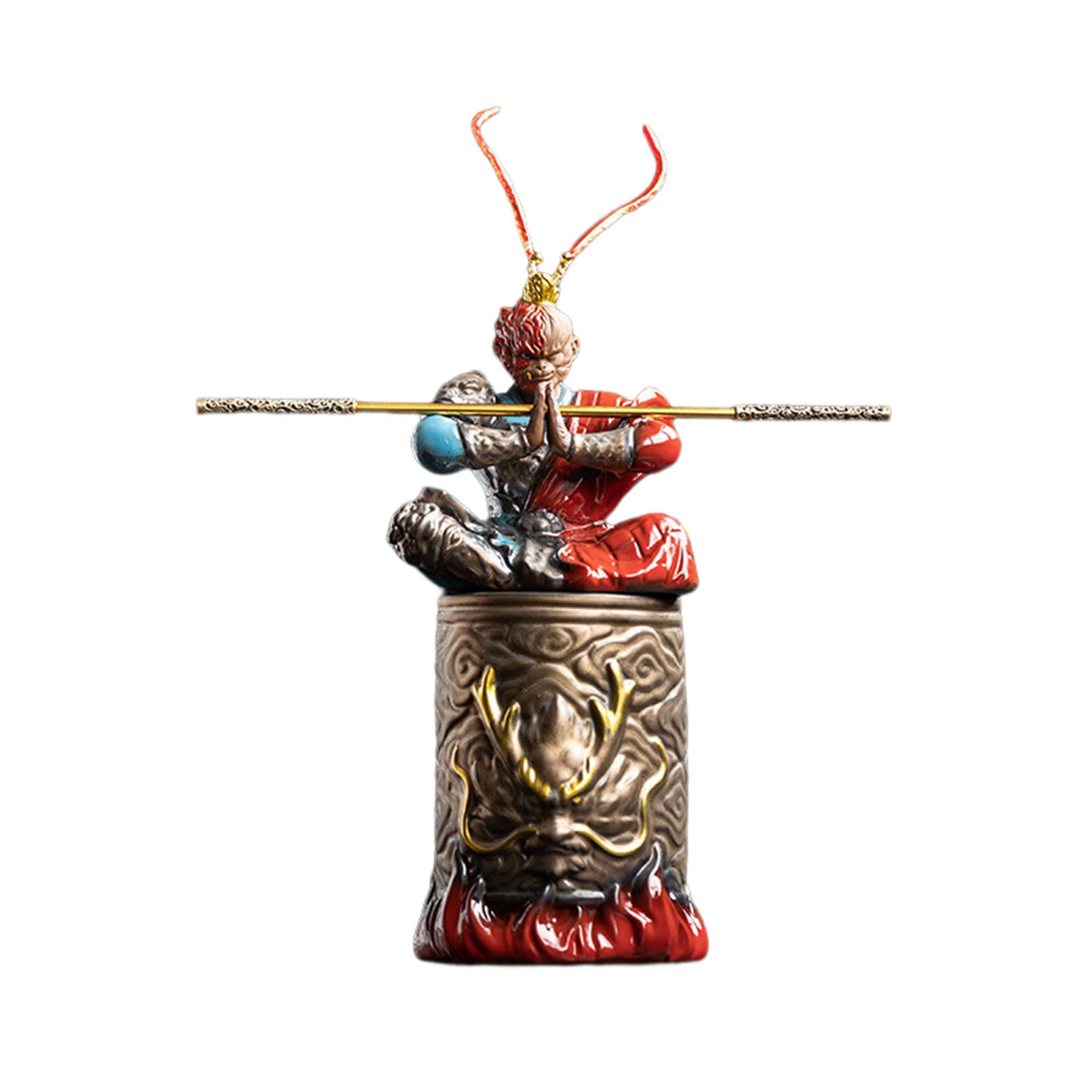 Amazon.co.jp: サル 陶器製 置物 悟空置物猿像中国風水風水装飾